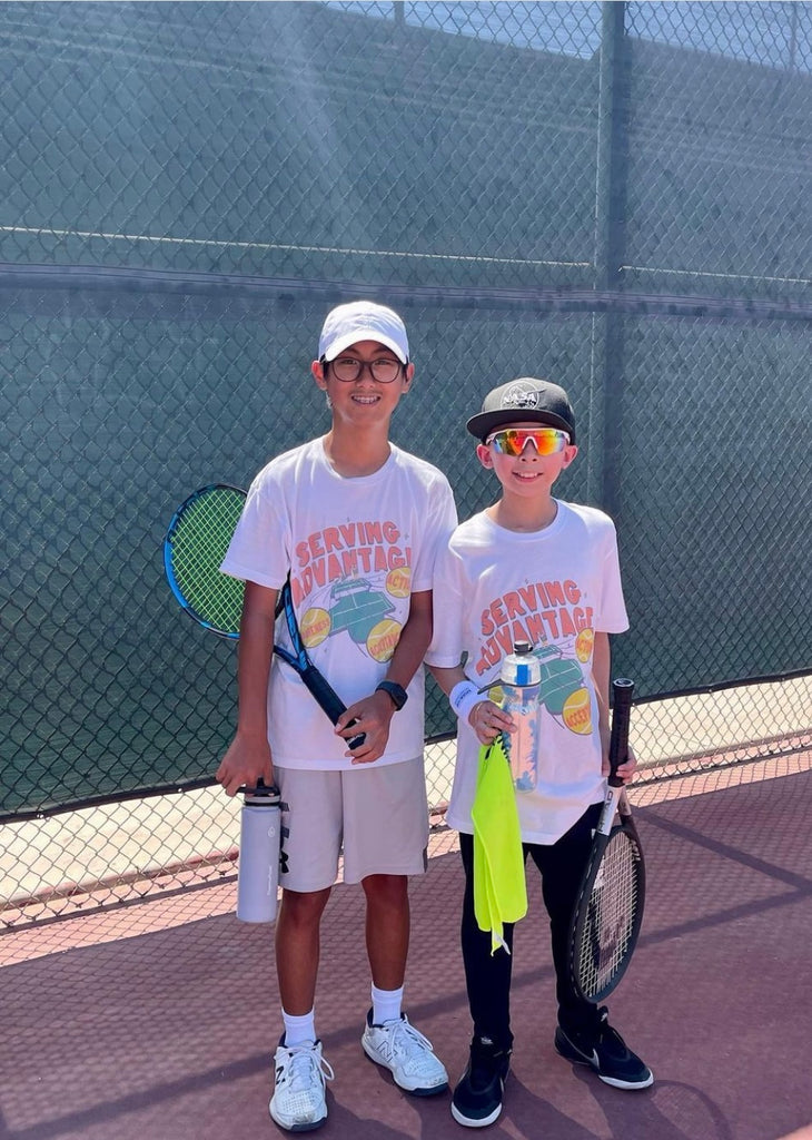 Serving Advantage Doubles Team Konhee Lee and Gavin Kuo standing side by side after they won the USTA SoCal Unified Doubles Tournament Qualifier